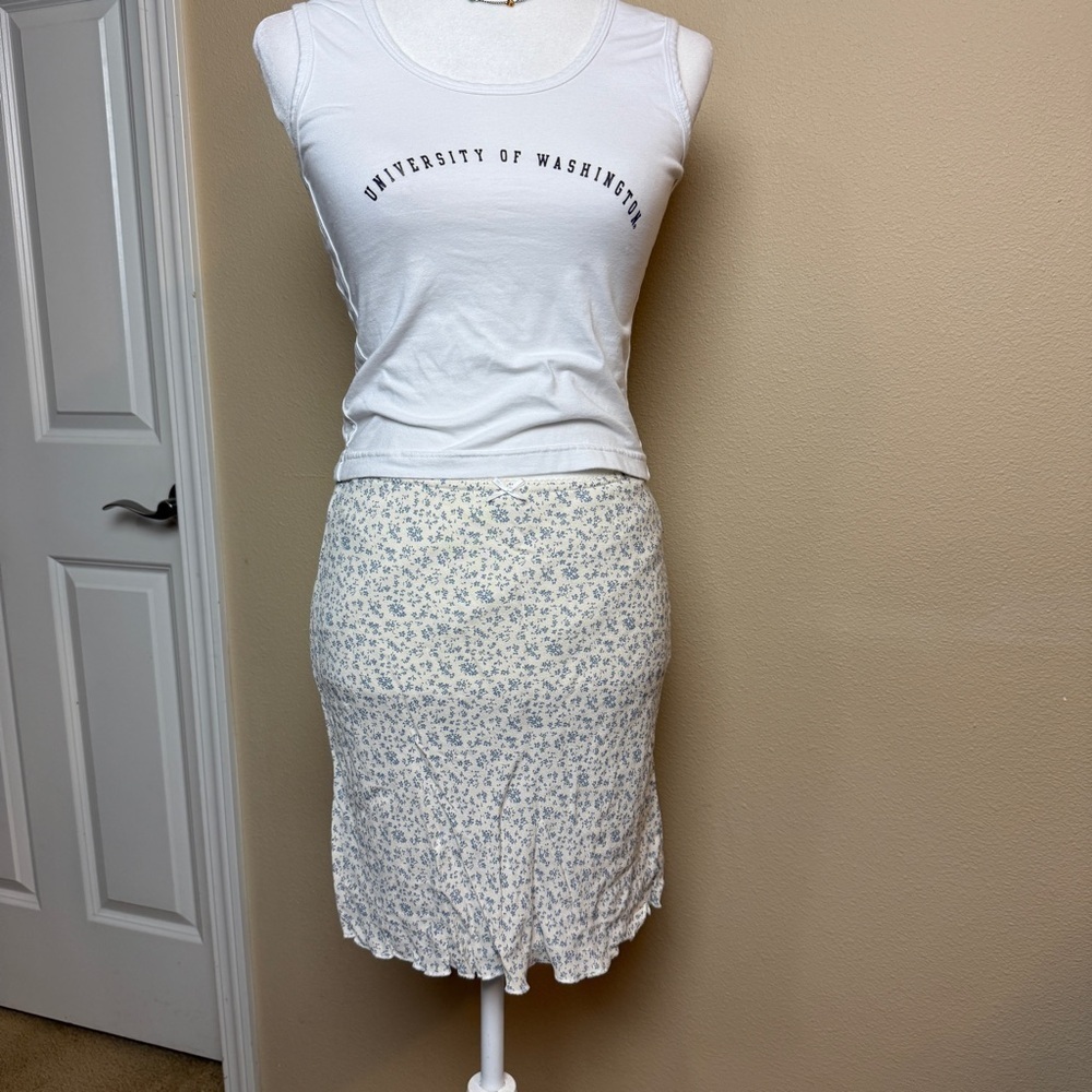 Brandy Melville Yellow and Blue Flower Skirt